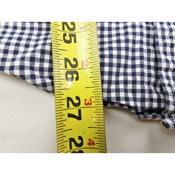 J. Crew Slim Stretch Size XS Mens Navy White Check Button Down Long Sleeve Shirt - Picture 7 of 9